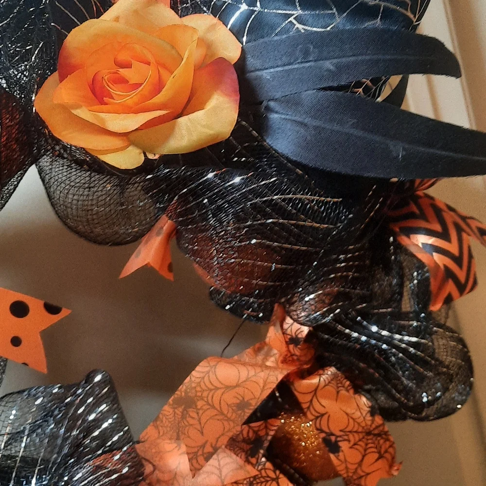 Halloween Orange and Black Wreath
